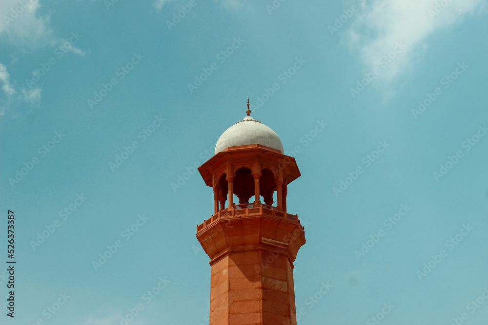 beautiful minaret, minaret on a blue sky