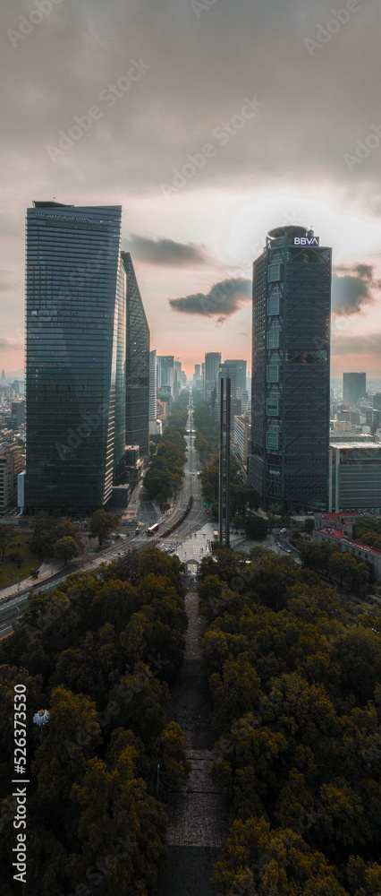 Reforma at Dawn - Mexico City - Vertical 