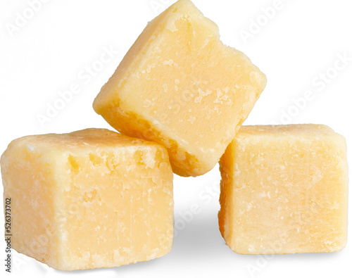 Parmesan grana padano cheese cubes png. photo