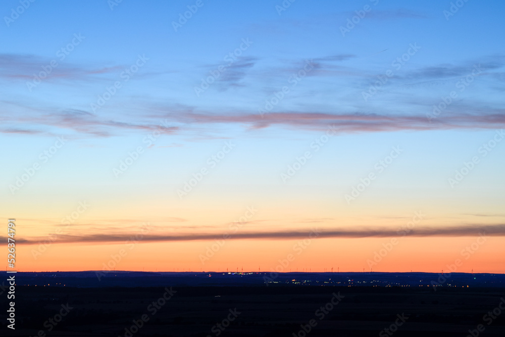 sunset over the city