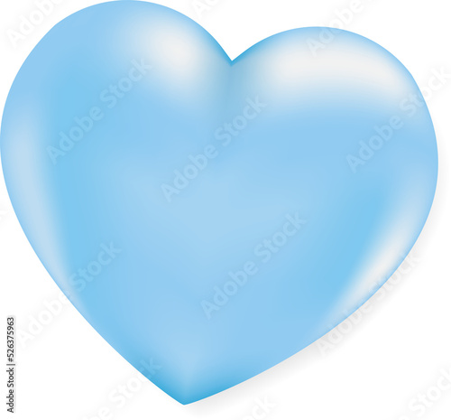 3d blue heart shape, male realistic glossy balloon