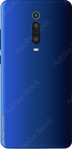 Smartphone modern realistic design mock up with an empty blank white screen, front view, illustration cutout and isolated on white