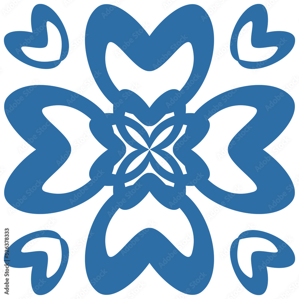 Fantasy flower Azulejo tile for wall, floor and kitchen backsplash design, vector illustration Fantasy flower Azulejo tile for wall, floor and kitchen backsplash design, vector illustration