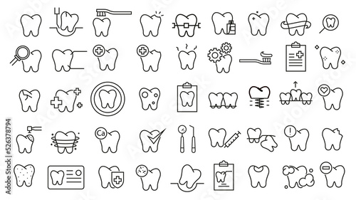 Symbol for dental clinic. Tooth icons set