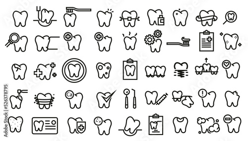 Symbol for dental clinic. Tooth icons set