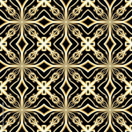 eamless luxurious surface pattern in golden color. Use for fashion design, clothing, fabrics, home decoration, bedding, wallpapers, invitations, greeting cards and gift packages.