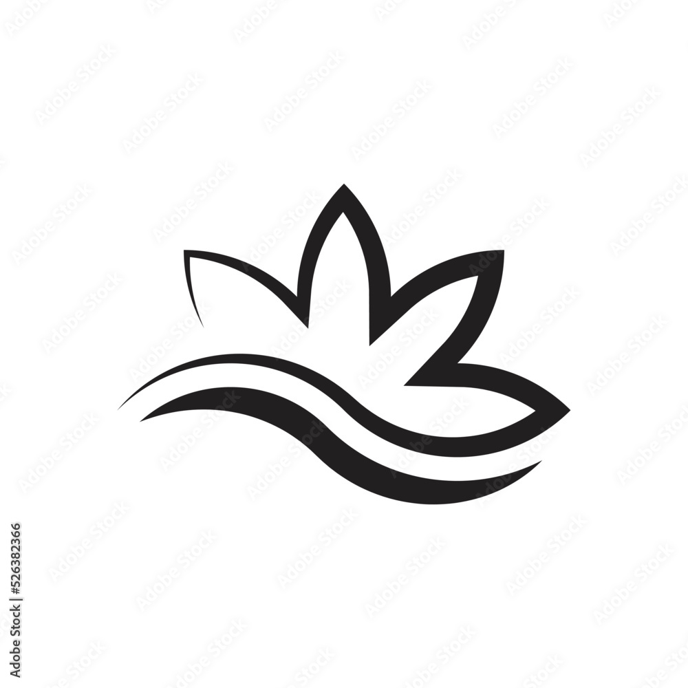 wave combination with lotus flower abstract logo wave combination with lotus flower abstract logo