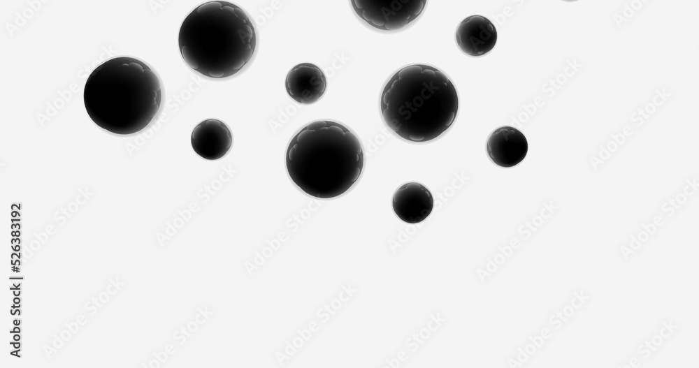 White balls floating in space White balls floating in space