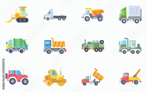 vehicles and transportation icon set