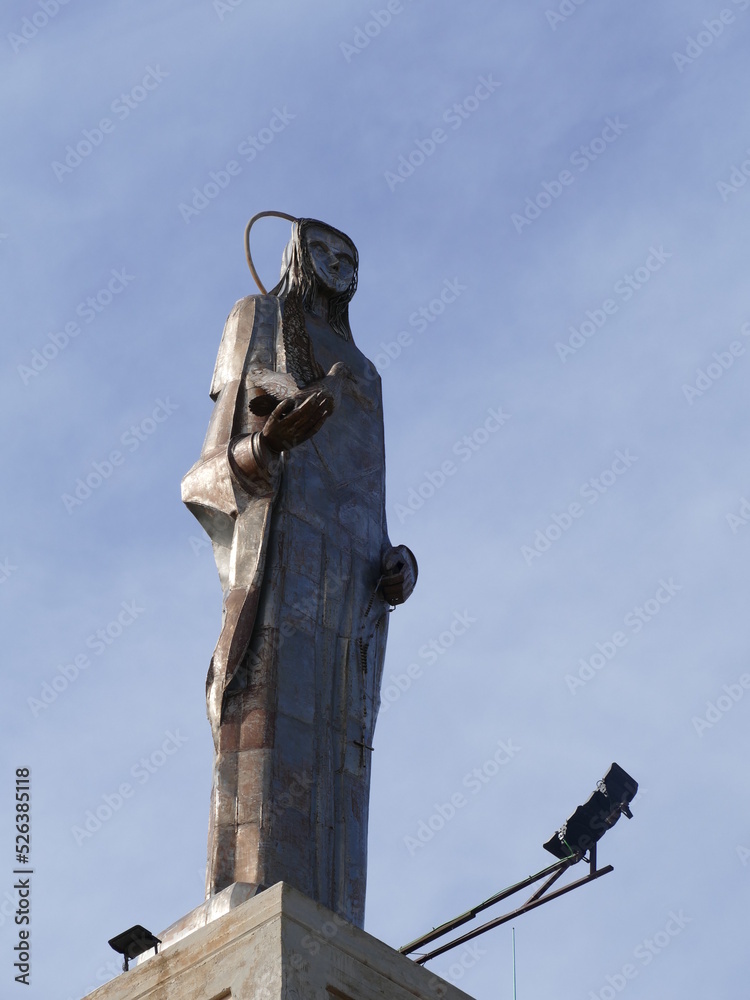 Statue of Christ on the Mirador (lookout) na Burguesa above Genova, Mallorca, Balearic Islands, Spain