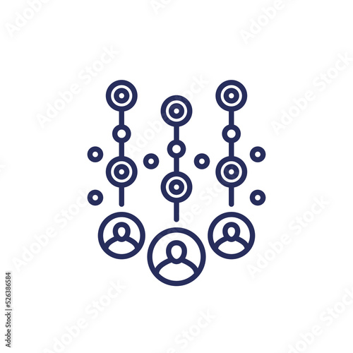 collecting user data line icon