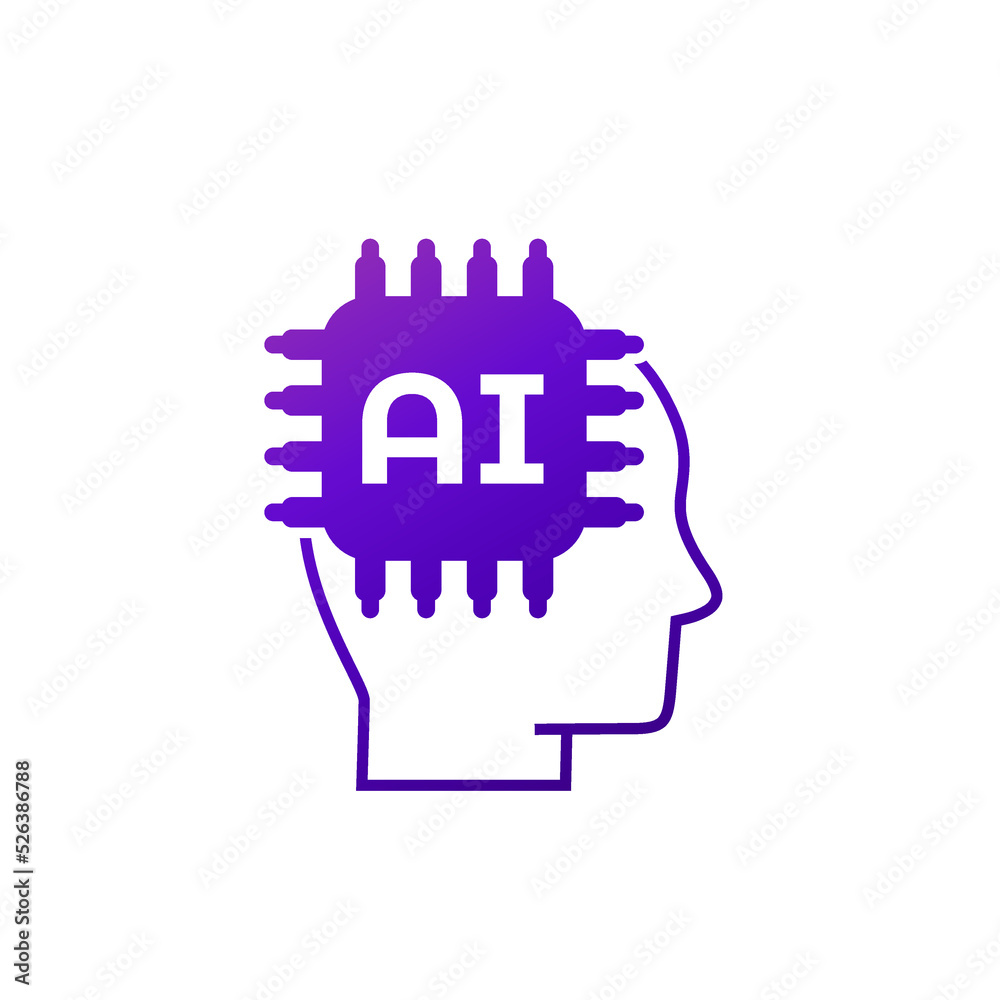 AI technology icon, Artificial Intelligence vector AI technology icon, Artificial Intelligence vector