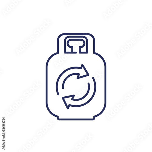 refill gas tank icon, line vector