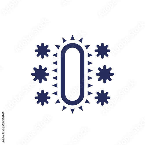 UV lamp for disinfection icon, vector