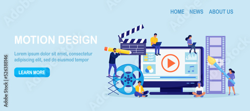 Motion design studio. Designers, animators, storytellers creating motion graphic content. Multimedia content, video post production and footage editing. Computer animation, special effects design