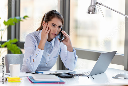 Businesswoman is looking stressed