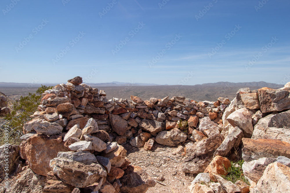 pile of rocks in the desert