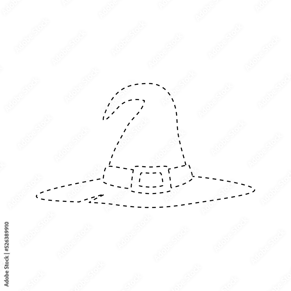 Wizard Hat tracing worksheet for kids Wizard Hat tracing worksheet for kids