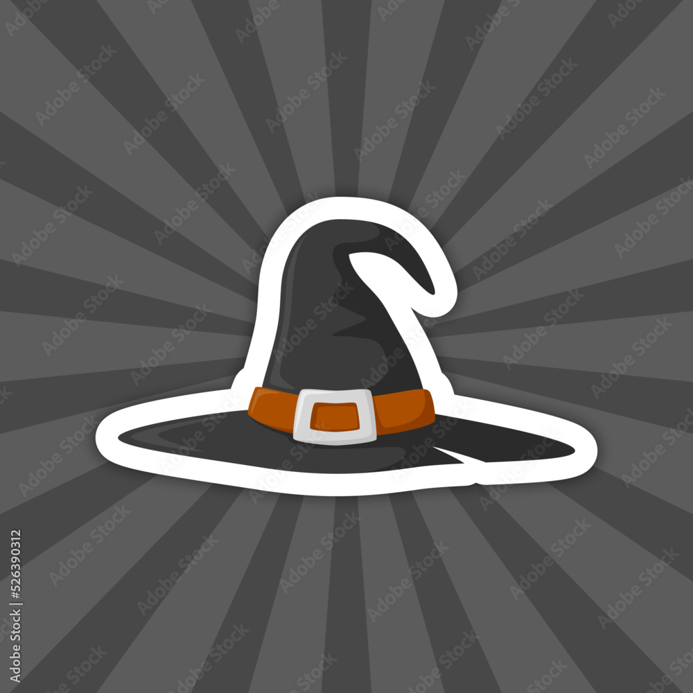 Note sticker with Wizard Hat, vector Note sticker with Wizard Hat, vector