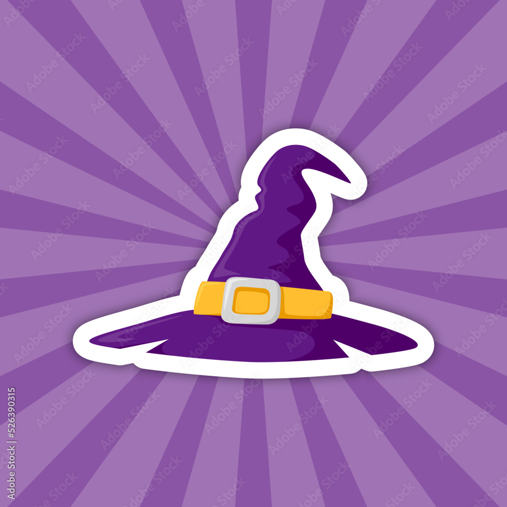 Note sticker with Wizard Hat, vector Note sticker with Wizard Hat, vector