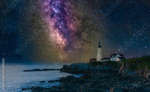 Milky Way Over Portland Lighthouse in Maine