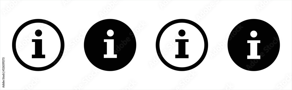 Information icon in flat style. Info buttons for application and website. Information icon in flat style. Info buttons for application and website.