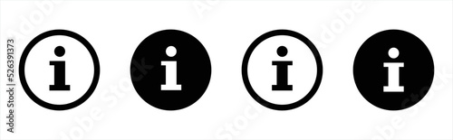 Information icon in flat style. Info buttons for application and website.