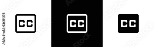 Subtitle icon. Closed captioning symbol signs vector illustration