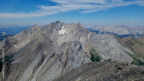 View towards Mount Rae at the summit of Storm Mountain in Misty Range near Highwood Pass