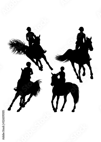Equestrian silhouettes. Good use for symbol  logo  icon  mascot  sign  or any design you want.