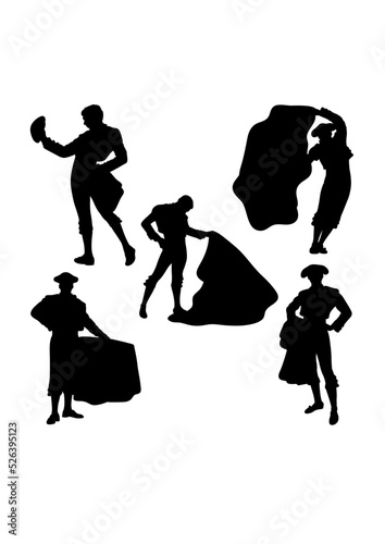 Matador show silhouettes. Good use for symbol, logo, icon, mascot, sign, or any design you want.