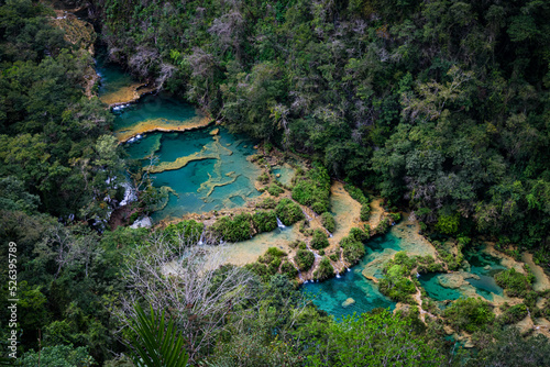 Semuc Champey, limestone pools on River Cahabon in the department of Alta Verapaz, Guatemala.