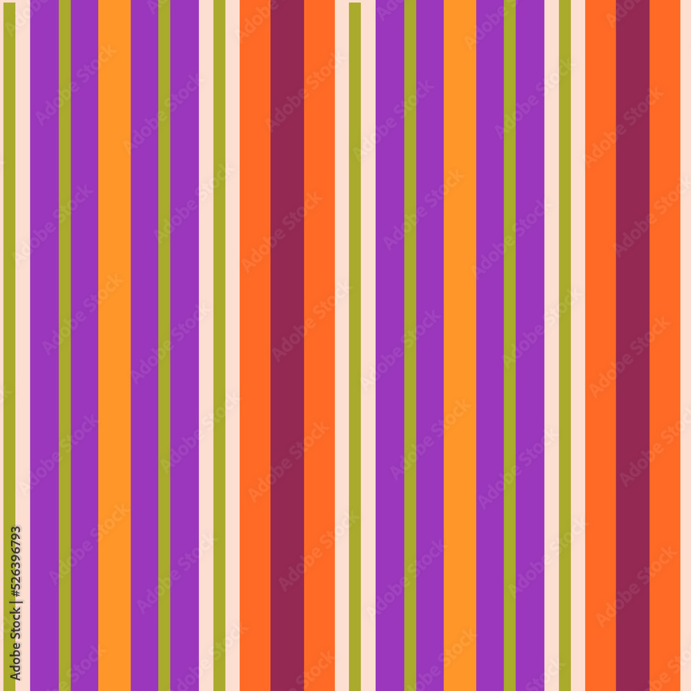 Obraz premium Multicolor striped seamless pattern. Fashion print for fabric, paper, wallpaper, package with vertical lines. colorful vector background.