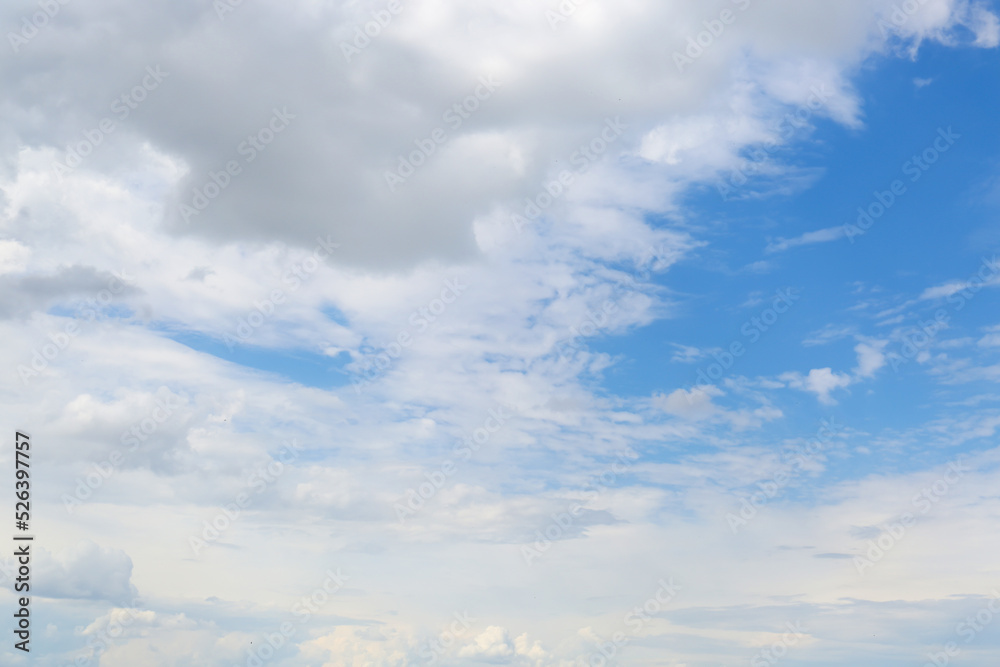 Picturesque view of blue sky with fluffy clouds Picturesque view of blue sky with fluffy clouds