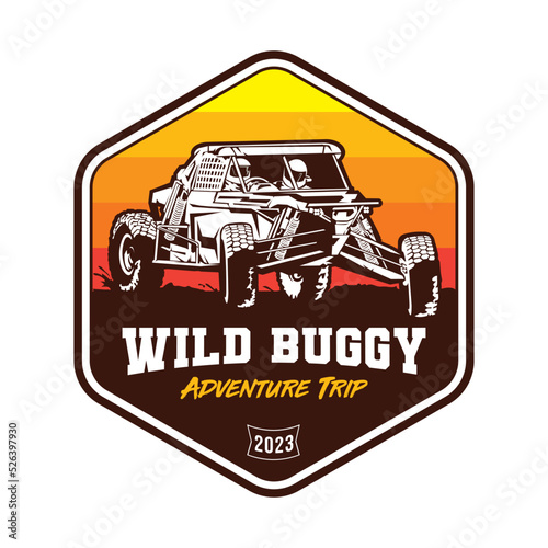 Wild Buggy extreme adventure vector illustration logo, perfect for tours and racing event logo also tshirt design