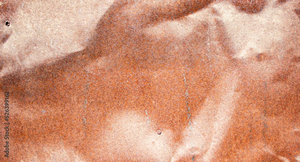 Fototapeta premium Rust texture. Rusty crumpled iron. Sheet of iron rust, orange in the sun.