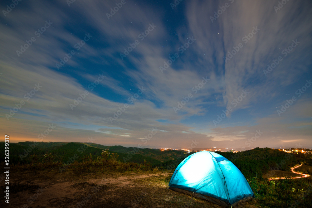 tent in the mountains