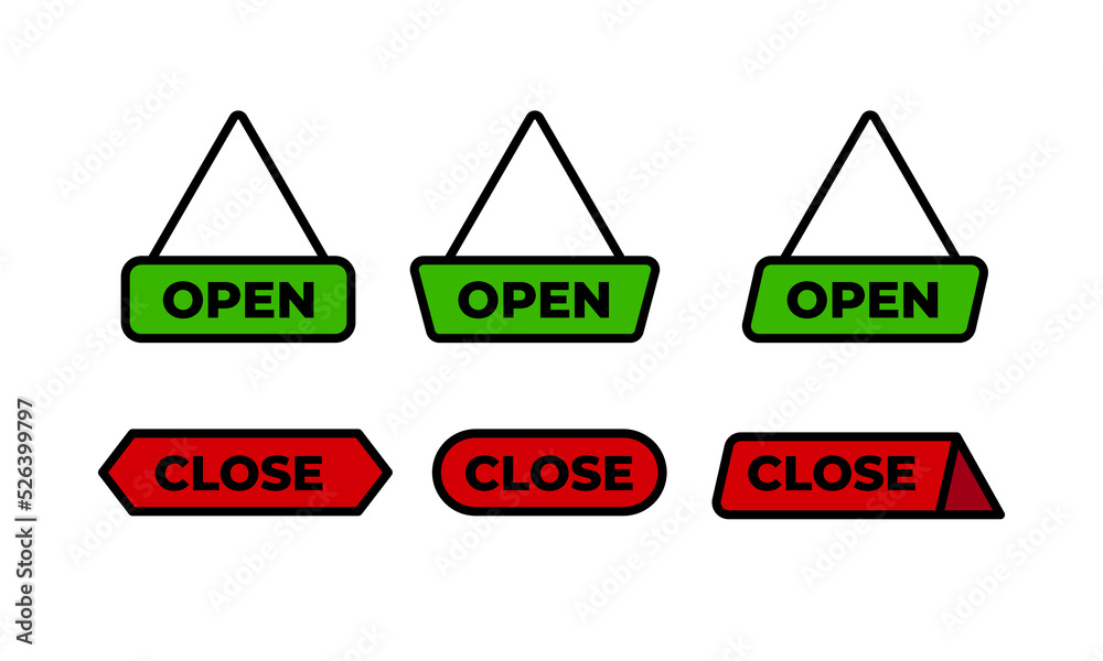 open and close vector. open icon and close icon. flat open or close - stock vector. open and close vector. open icon and close icon. flat open or close - stock vector.