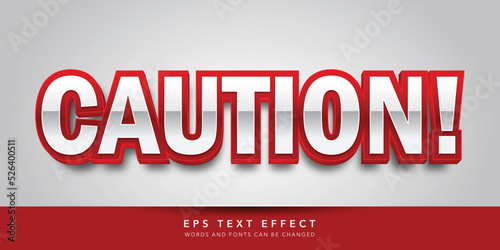 caution 3d editable text effect