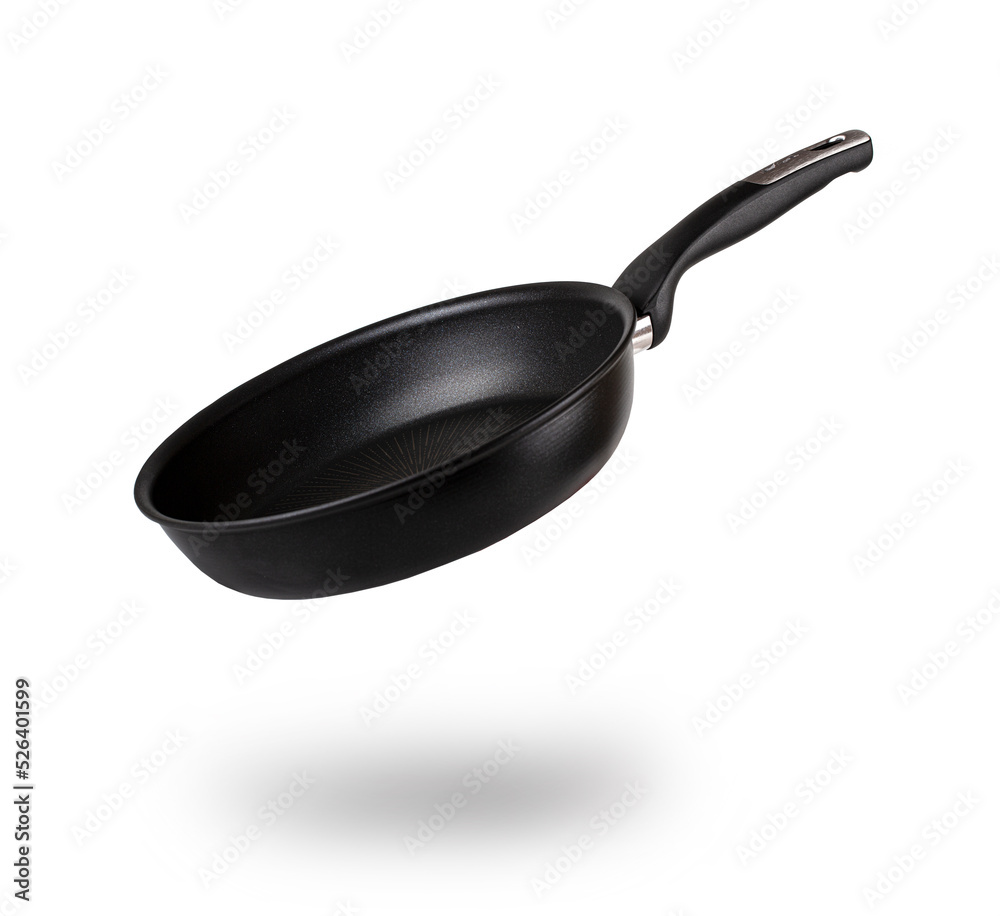 empty frying pan isolated on white background empty frying pan isolated on white background