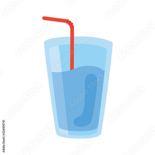 water glass with straw