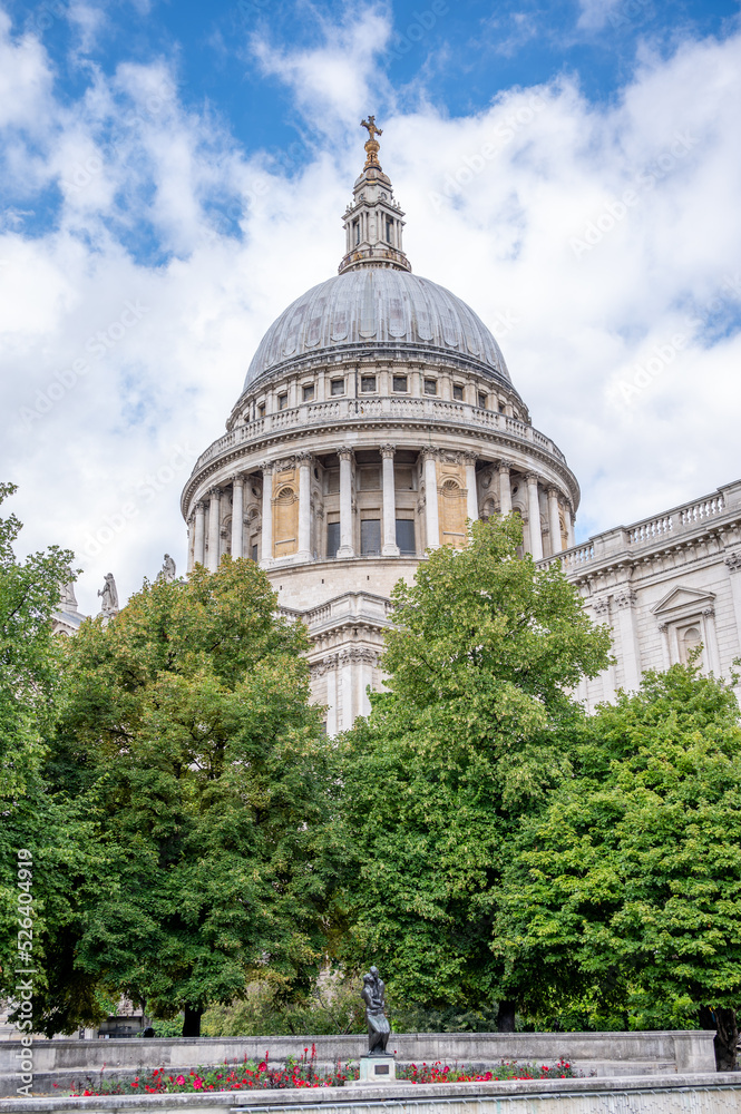 Exterior of beauitful Saint Paul's Cathedral in London.