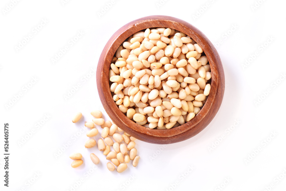 Pine nuts isolated on white background Pine nuts isolated on white background