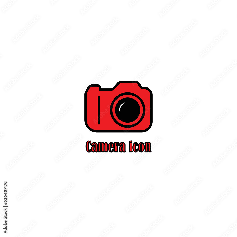 Vector simple camera icon on white background Vector simple camera icon on white background