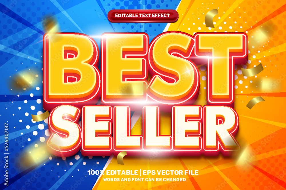 Fototapeta premium Super best seller editable text effect