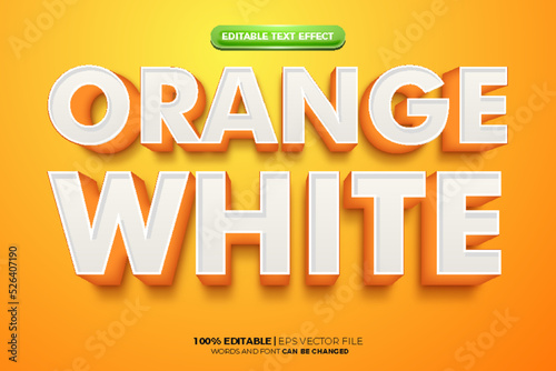 orange white bold editable text effect