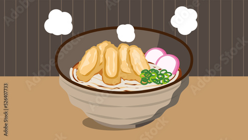 ごぼ天うどん　背景あり　16:9