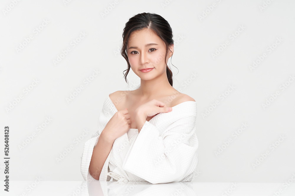 Beautiful young asian woman with clean fresh skin on white background, Face care, Facial treatment, Cosmetology, beauty and spa, Asian women portrait. Beautiful young asian woman with clean fresh skin on white background, Face care, Facial treatment, Cosmetology, beauty and spa, Asian women portrait.