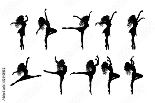 cute girl ballerina silhouette graphic