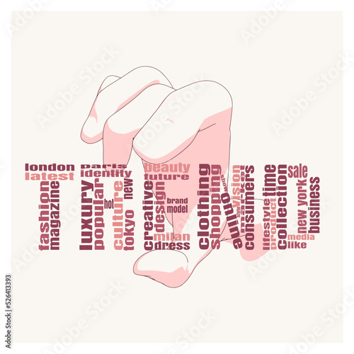 Hand holding trend word consist of relative words.